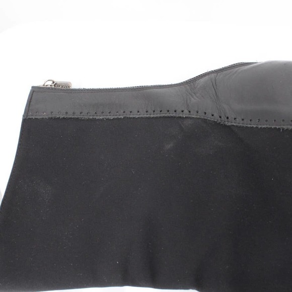 Aquatalia Size 10 Elastic Leather Mid Calf Boots Back Zip Square Split Toe - Picture 9 of 12